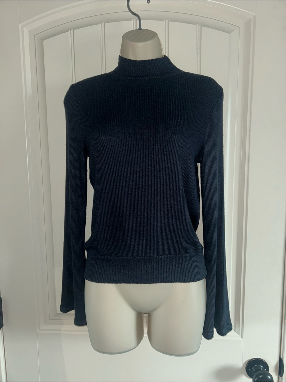 NEW Hard Tail Navy Ribbed Mock Neck Pullover Sz XS